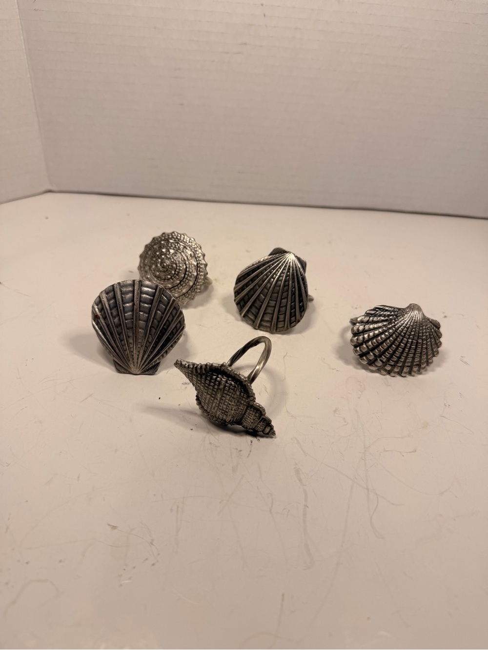 Vintage Beaulieu Vineyard
BV Pewter Seashell Napkin
Rings, Set of 5